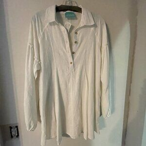 J Jordan White Fringe Blouse Dress New with Tags